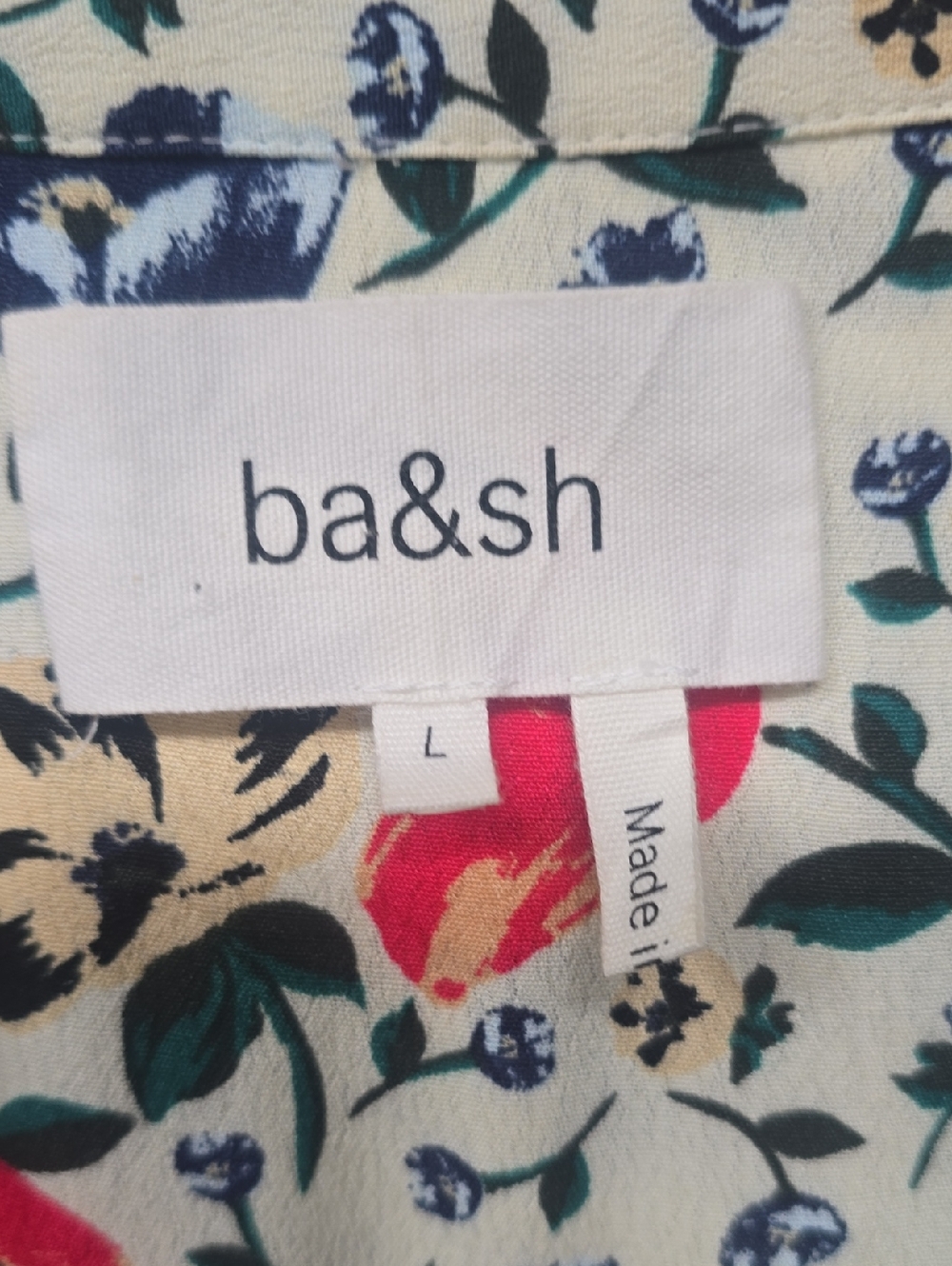 BA&SH Pascou Cream Floral Print Dress Large 10 - Picture 3 of 9